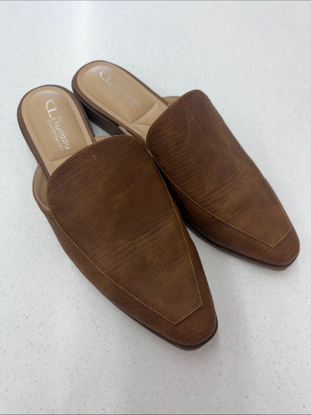 CL by Laundry Brown Textured Slip-On Loafers